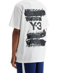 Y-3 white cotton t-shirt with "uniform of the streets" print