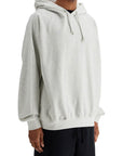 Y-3 light grey cotton and recycled polyester hoodie for men