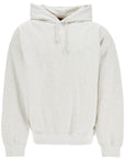 Y-3 light grey cotton and recycled polyester hoodie for men