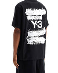 Y-3 black logo cotton t-shirt