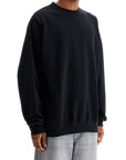 Y-3 black cotton crewneck sweatshirt with tone-on-tone logo