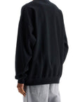 Y-3 black cotton crewneck sweatshirt with tone-on-tone logo