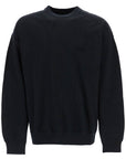 Y-3 black cotton crewneck sweatshirt with tone-on-tone logo