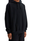 Y-3 men's black hoodie in recycled cotton and polyester