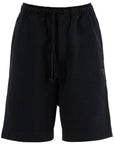 Y-3 high-waisted black cotton sports shorts