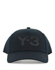 Y-3 black cotton baseball cap with curved brim adjustable