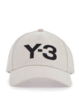 Y-3 gray cotton cap with large logo and curved brim