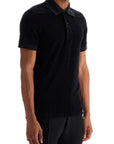 Tom Ford black cotton solid polo