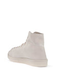 Y-3 high-top pro model sneakers in light gray suede with velcro closure