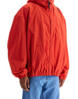 Marni red hooded jacket in polyester with embroidered logo