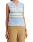 Ganni "soft striped knit vest with a comfortable