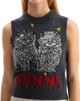 Ganni 'graphic cats knit vest for