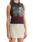 Ganni 'graphic cats knit vest for