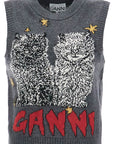 Ganni 'graphic cats knit vest for