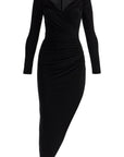 Norma Kamali asymmetric draped jersey stretch dress in