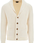 Tom Ford white silk and wool cardigan with shawl collar