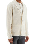 Tom Ford white silk and wool cardigan with shawl collar