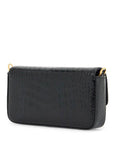 Tom Ford mini crossbody bag in black calf leather with crocodile effect