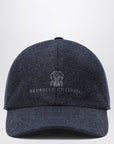 Brunello Cucinelli Grey-blue wool baseball cap