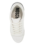 Moschino leather sneakers with rubber logo detail.