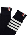 Thom Browne long 4-bar lightweight cotton socks