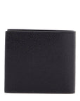 Thom Browne compact black pebble grain leather wallet with fold closure