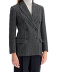 Brunello Cucinelli 'chevron wool carded techno jacket'