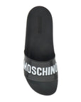 Moschino rubber slides with logo branding