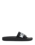 Moschino rubber slides with logo branding