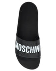 Moschino rubber slides with logo branding