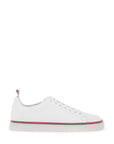 Thom Browne smooth leather sneakers with tricolor detail.