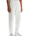 Thom Browne white cotton sweatpants with 4 stripes