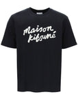 Maison Kitsune t-shirt with logo in handwriting