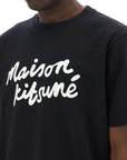 Maison Kitsune t-shirt with logo in handwriting