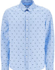 Maison Kitsune light blue casual cotton shirt with print