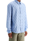 Maison Kitsune light blue casual cotton shirt with print