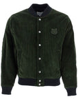 Maison Kitsune ranger green polyester bomber with embroidered logo