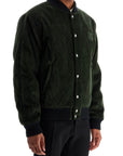 Maison Kitsune ranger green polyester bomber with embroidered logo