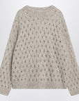 Brunello Cucinelli Beige openwork mohair-blend sweater