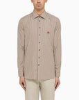 ETRO Pink/green striped cotton shirt