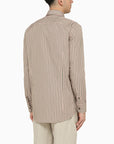 ETRO Pink/green striped cotton shirt