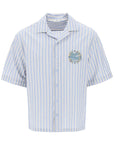 Etro pegasus striped bowling shirt