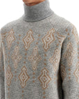 Brunello Cucinelli geometric jacquard turtleneck sweater