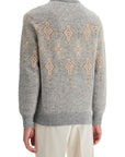 Brunello Cucinelli geometric jacquard turtleneck sweater