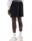 Thom Browne elastic waistband bermuda shorts in