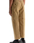 Thom Browne camel cotton chino pants with tricolor ribbon