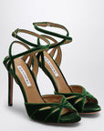 Aquazzura High dark green velvet sandal