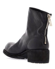 Guidi black horse leather boots with side zip and metal insert