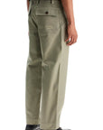 Maison Kitsune gray cotton wide leg work pants