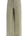 Maison Kitsune gray cotton wide leg work pants